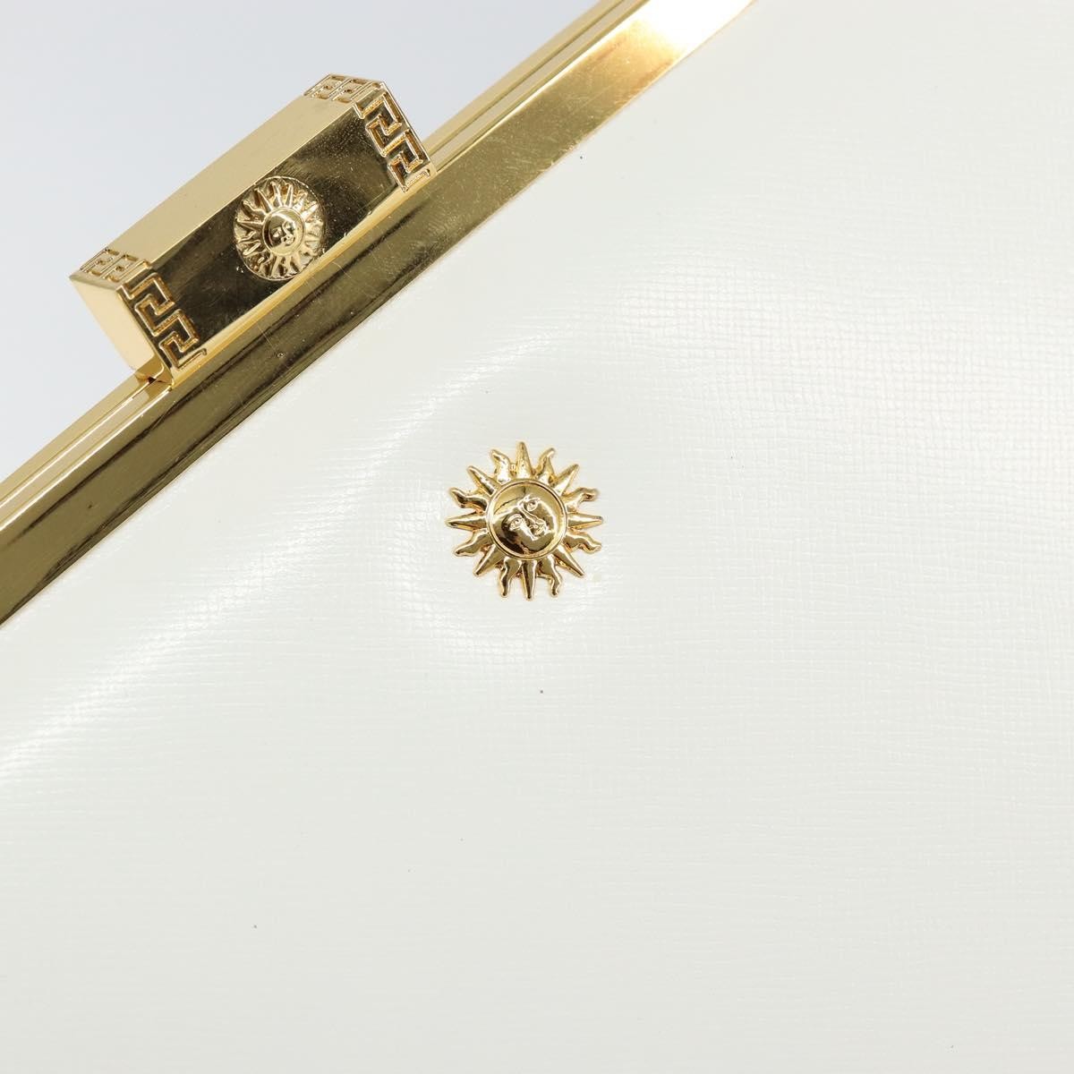 Versace Vintage Handbag Leather, WHITE, LEATHER, Handbag