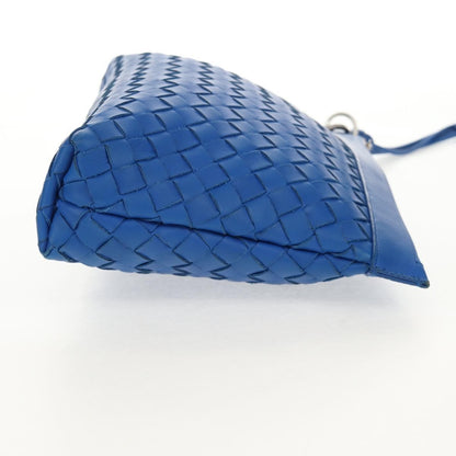 Bottega Veneta Zip Pouch Intrecciato Nappa, BLUE, LEATHER, Clutche & pouche