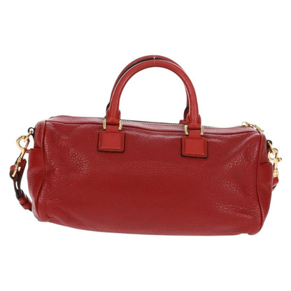 Loewe Anagram handbag Leather, RED, LEATHER, Handbag