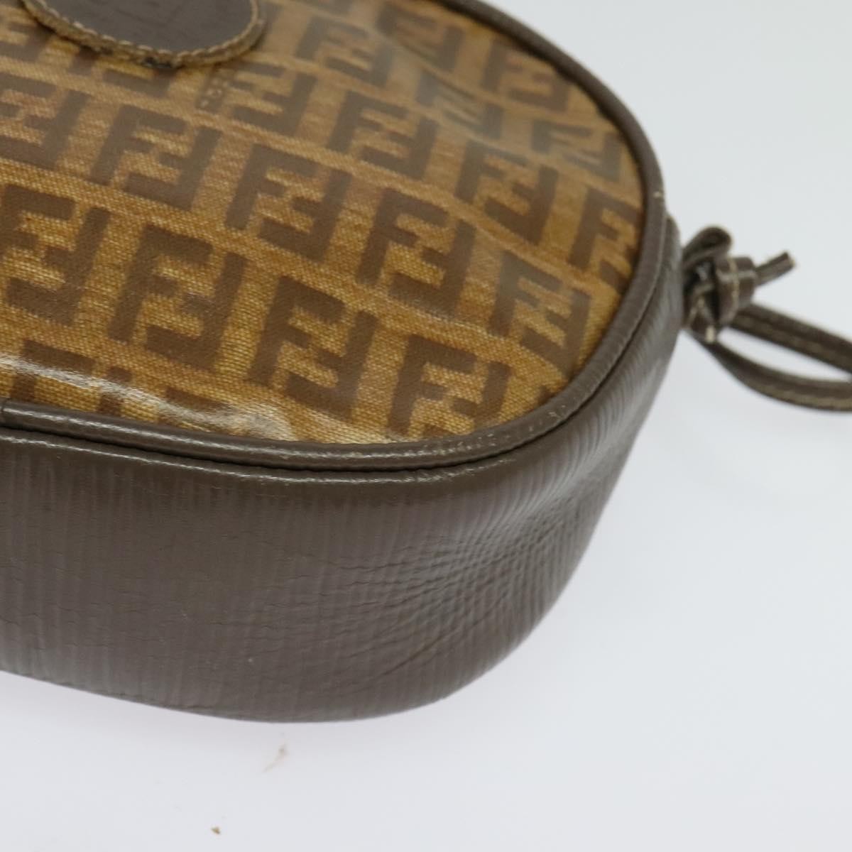 Fendi Vintage Zip Crossbody Bag Zucchino Canvas, BROWN, CANVAS, Clutche & pouche