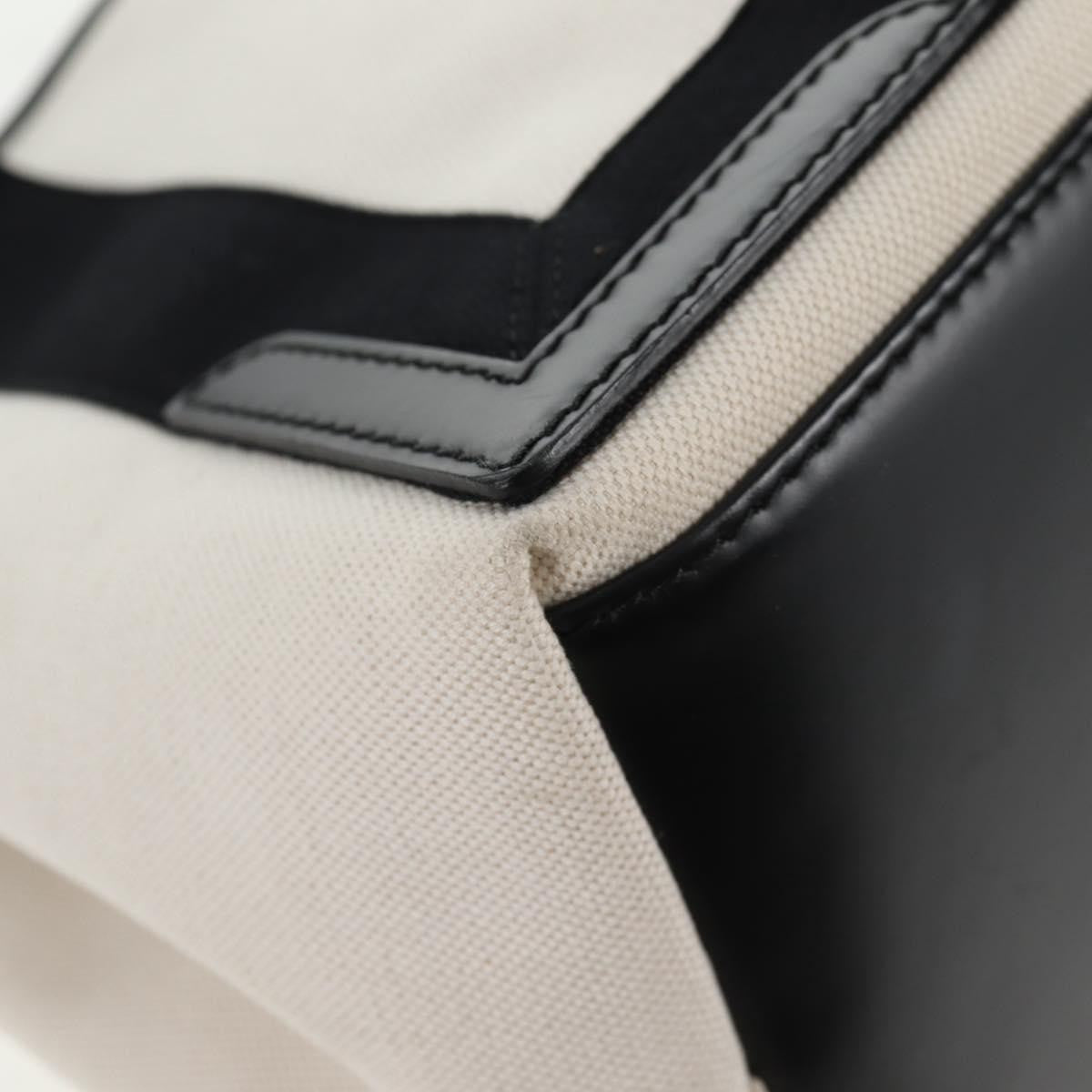 Balenciaga Navy Cabas Canvas with Leather, WHITE, CANVAS, Tote bag