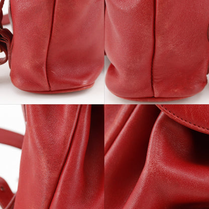 Gucci Vintage Bamboo Backpack Leather, Red, Leather, Backpack