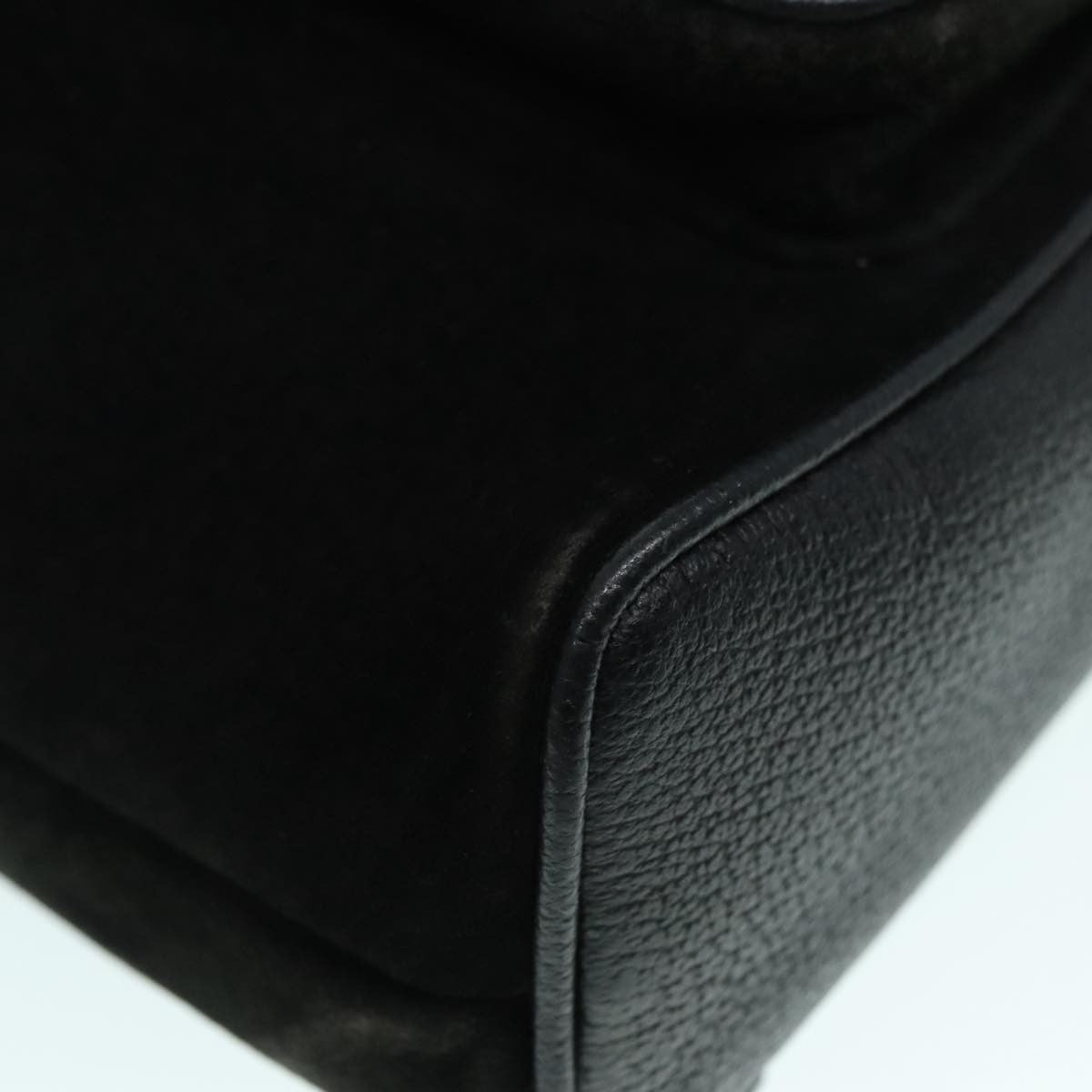 Gucci Vintage Bamboo Backpack Suede, BLACK, SUEDE, Backpack