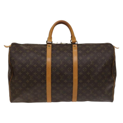 Louis Vuitton Keepall Bag Monogram Canvas, BROWN, CANVAS, Travel bag