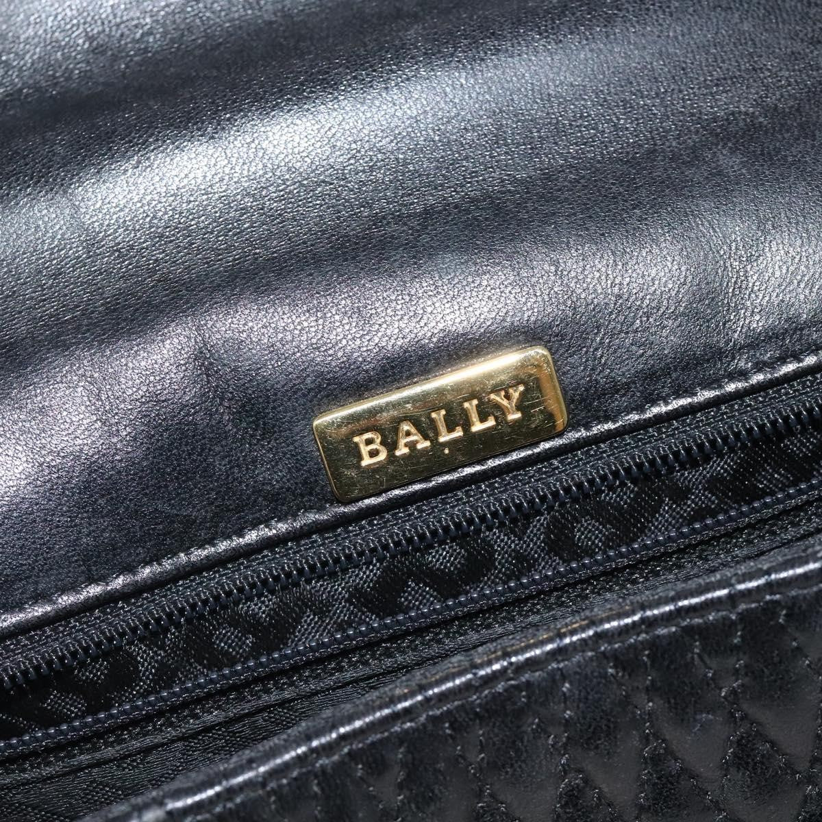Bally Vintage Flap Handbag Quilted Leather, BLACK, LEATHER, Handbag