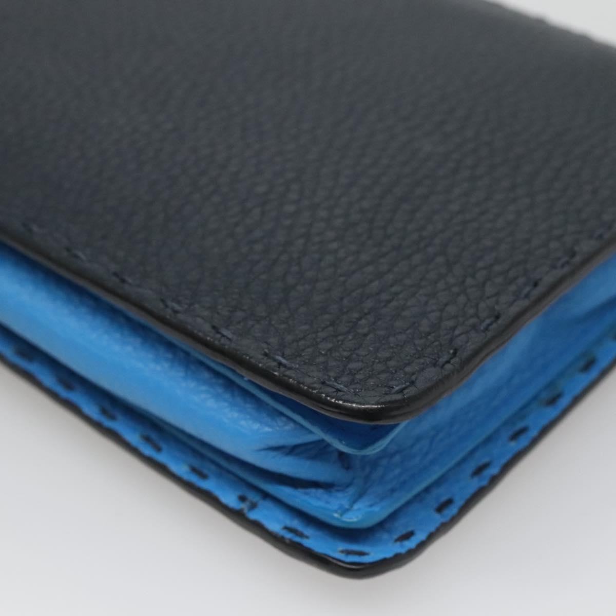 Fendi Selleria Zip Pouch Leather, BLACK, LEATHER, Clutche & pouche