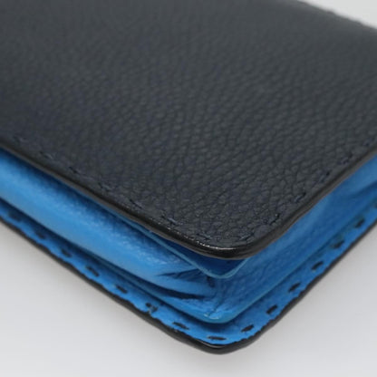 Fendi Selleria Zip Pouch Leather, BLACK, LEATHER, Clutche & pouche