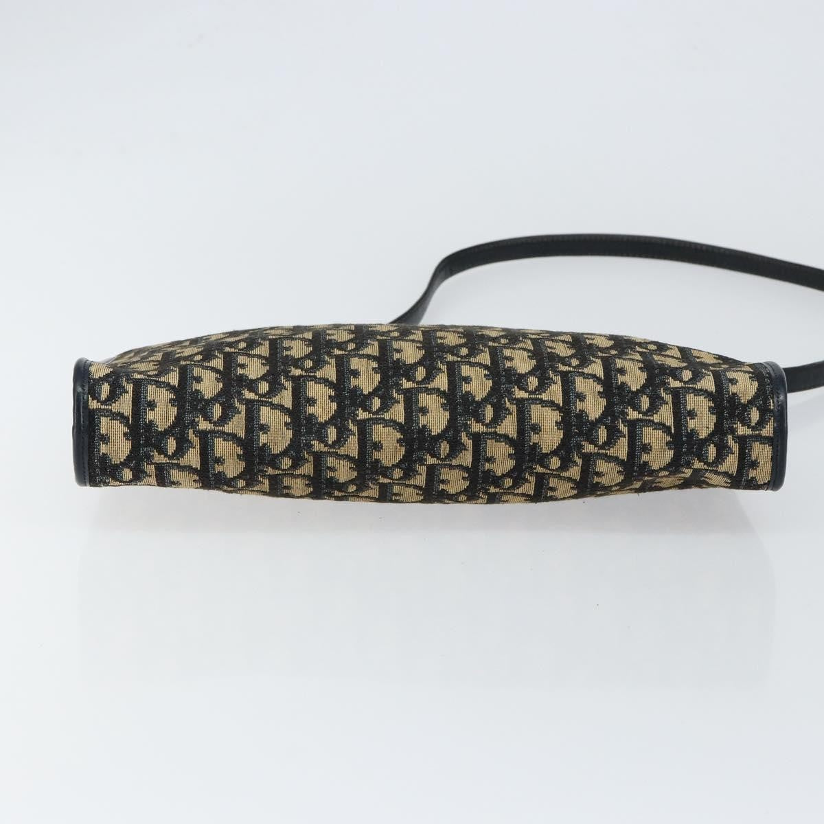 Christian Dior Vintage Trotter Shoulder Bag Canvas, NAVY, CANVAS, Shoulder bag