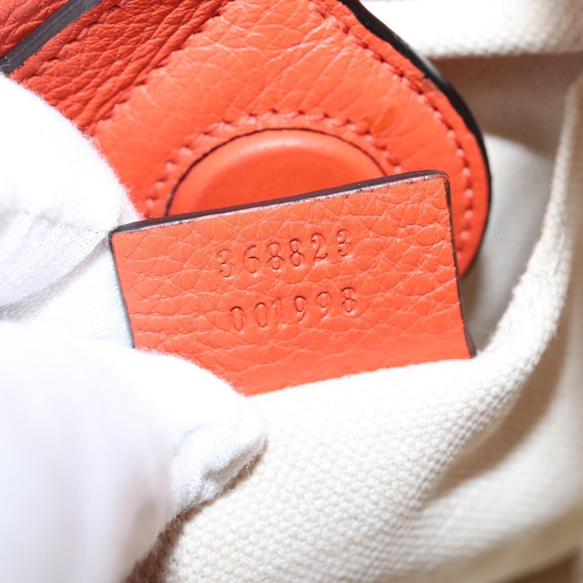 Gucci Bamboo Shopper Tote Leather, ORANGE, LEATHER, Handbag