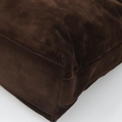 Salvatore Ferragamo Convertible Front Zip Pocket Tote Suede, BROWN, SUEDE, Tote bag