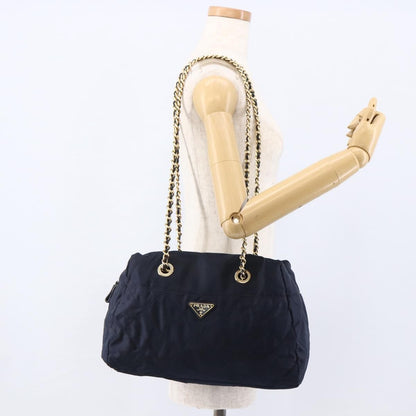 Prada Re-Edition 1995 Chain Tote Quilted Re-Nylon, Navy, Nylon, Shoulder Bag
