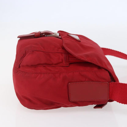 Prada Buckle Messenger Bag Tessuto, RED, NYLON, Shoulder bag