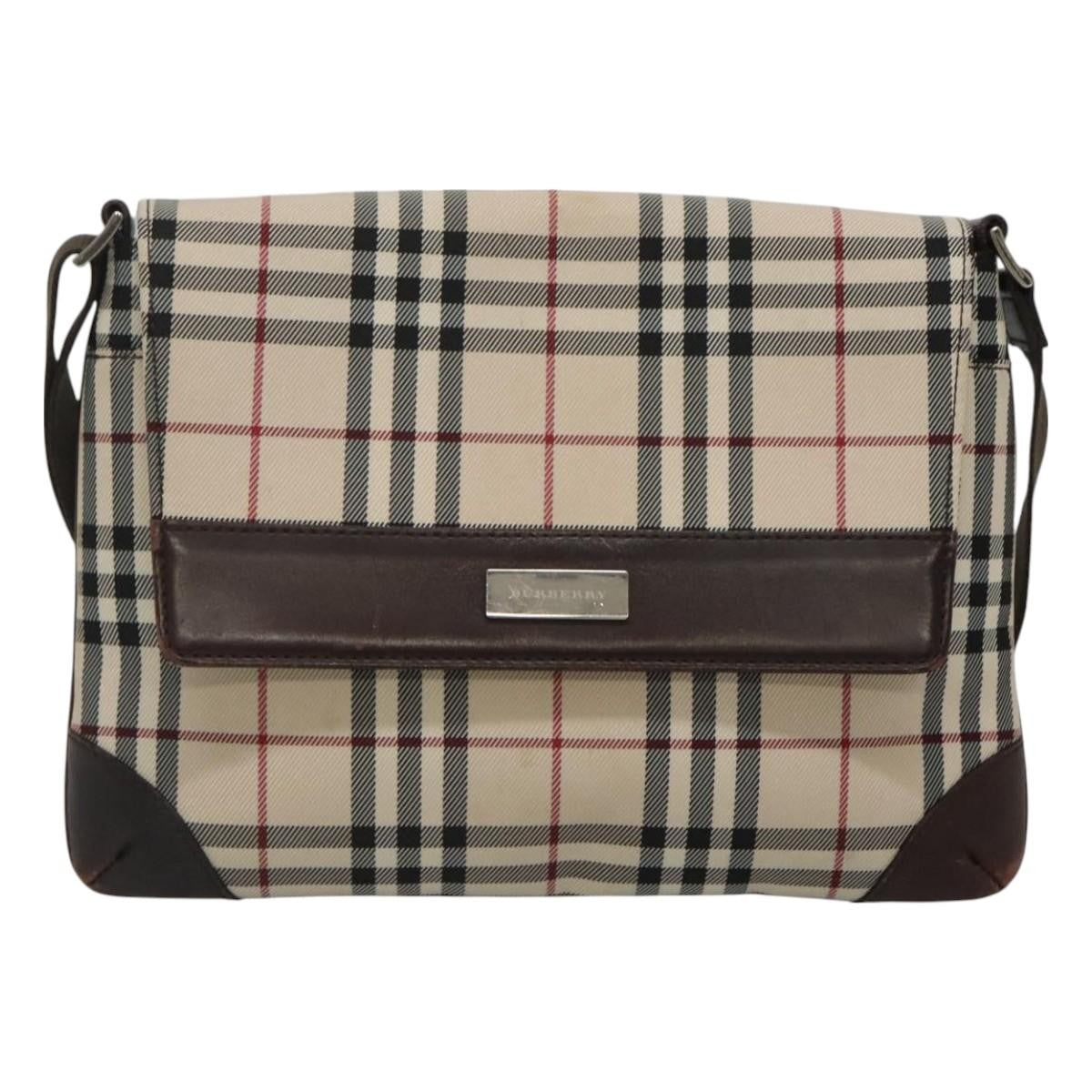 Burberry Nova check Shoulder bag Canvas, BEIGE, CANVAS, Shoulder bag