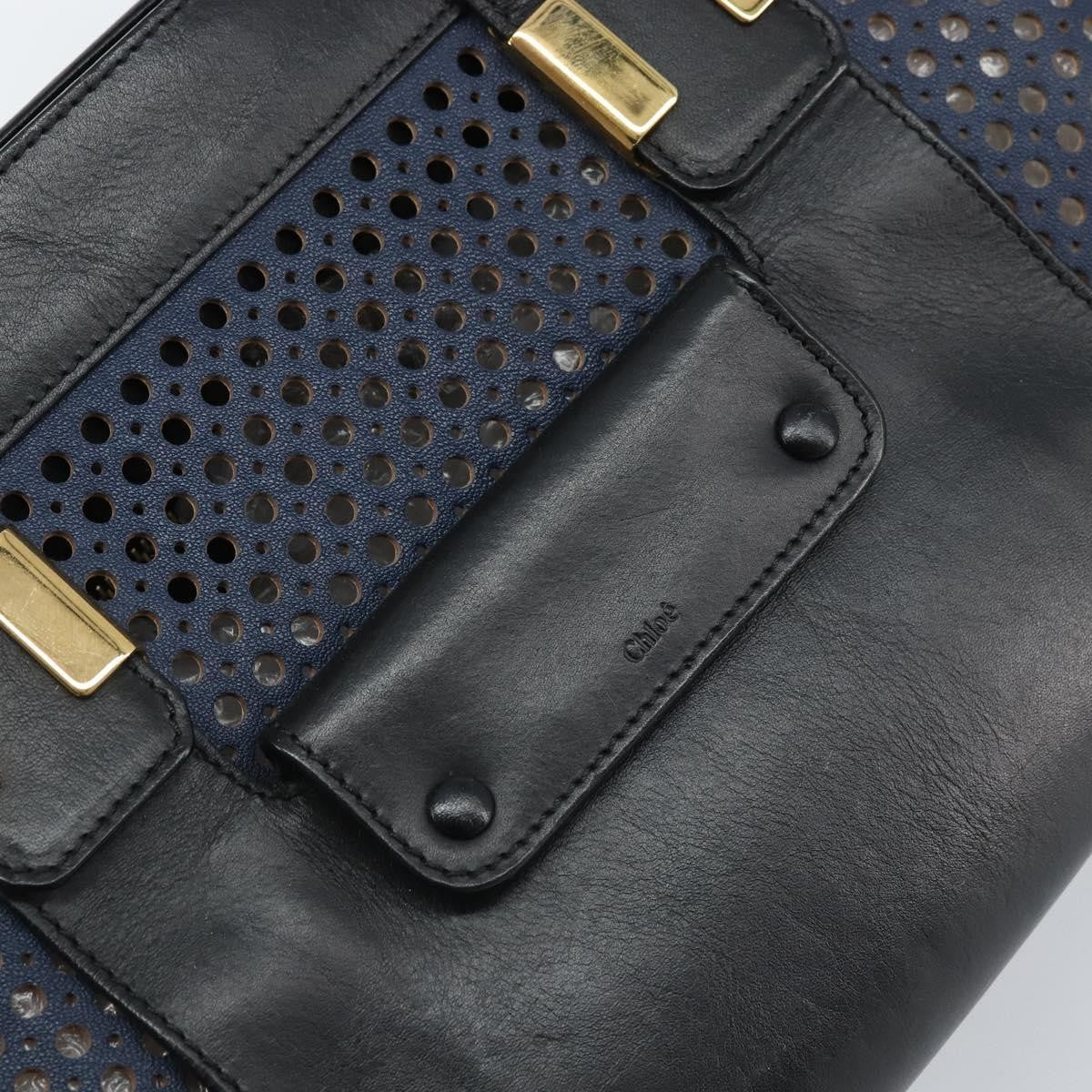 Chloe Alice Satchel Leather, Black, Leather, Handbag