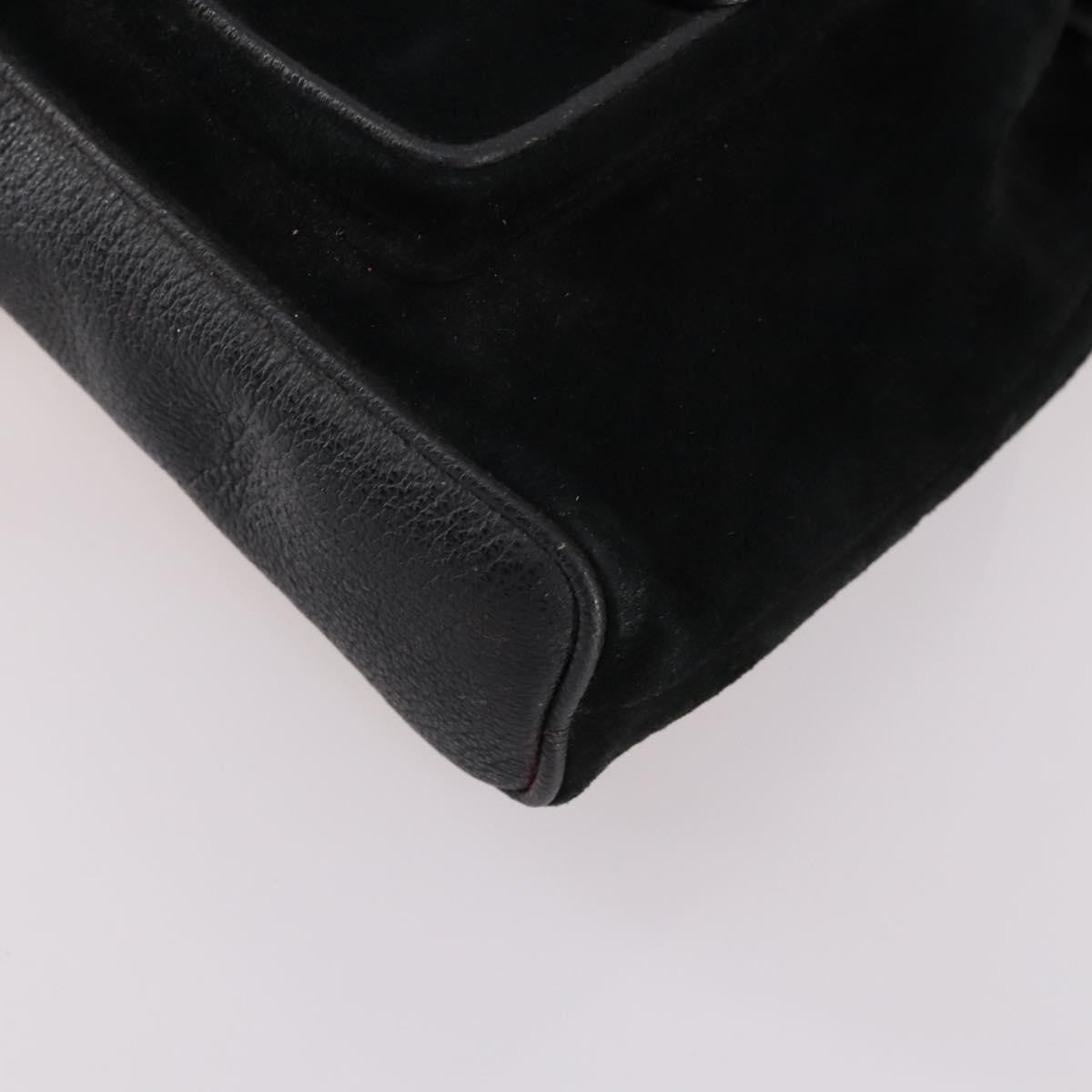 Gucci Vintage Bamboo Backpack Suede, BLACK, SUEDE, Backpack