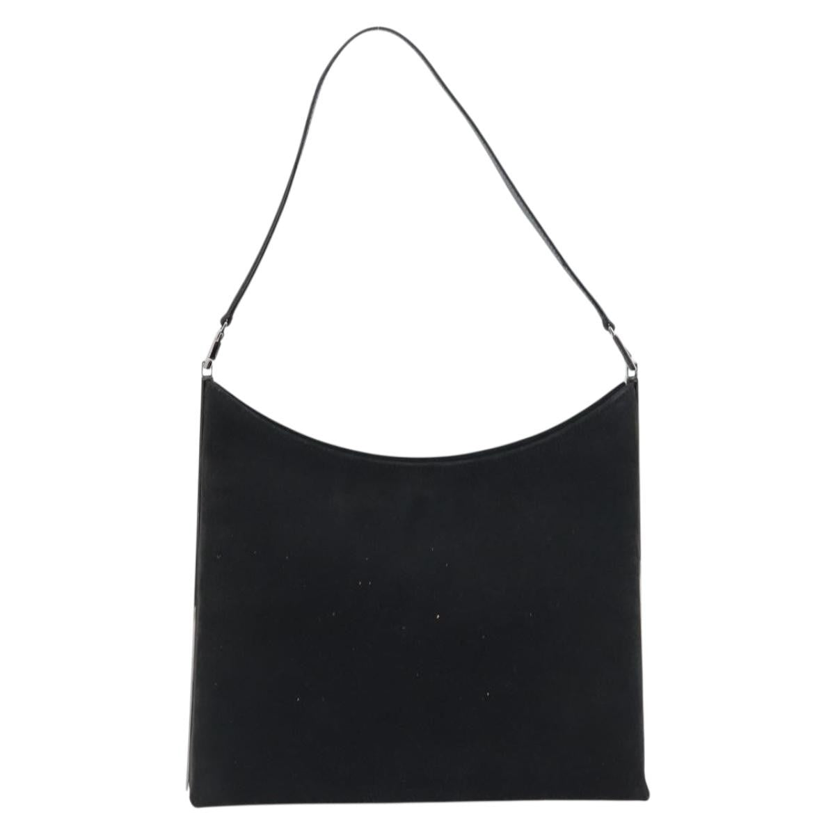 Salvatore Ferragamo Vintage Shoulder Bag Suede, BLACK, SUEDE, Shoulder bag