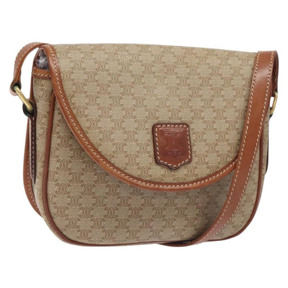 Celine Macadam Shoulder Bag PVC Leather, BEIGE, CANVAS, Shoulder bag