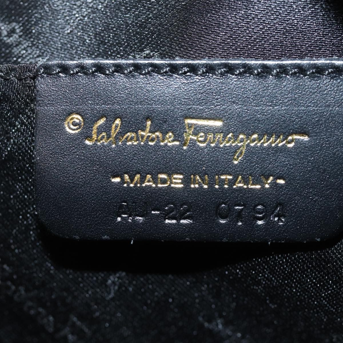 Salvatore Ferragamo Gancini mini handbag Canvas, NAVY, CANVAS, Handbag