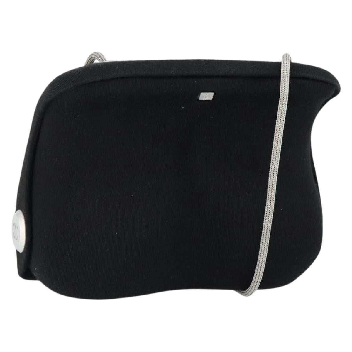 Chanel Millennium Shoulder Bag Jersey, BLACK, COTTON, Shoulder bag