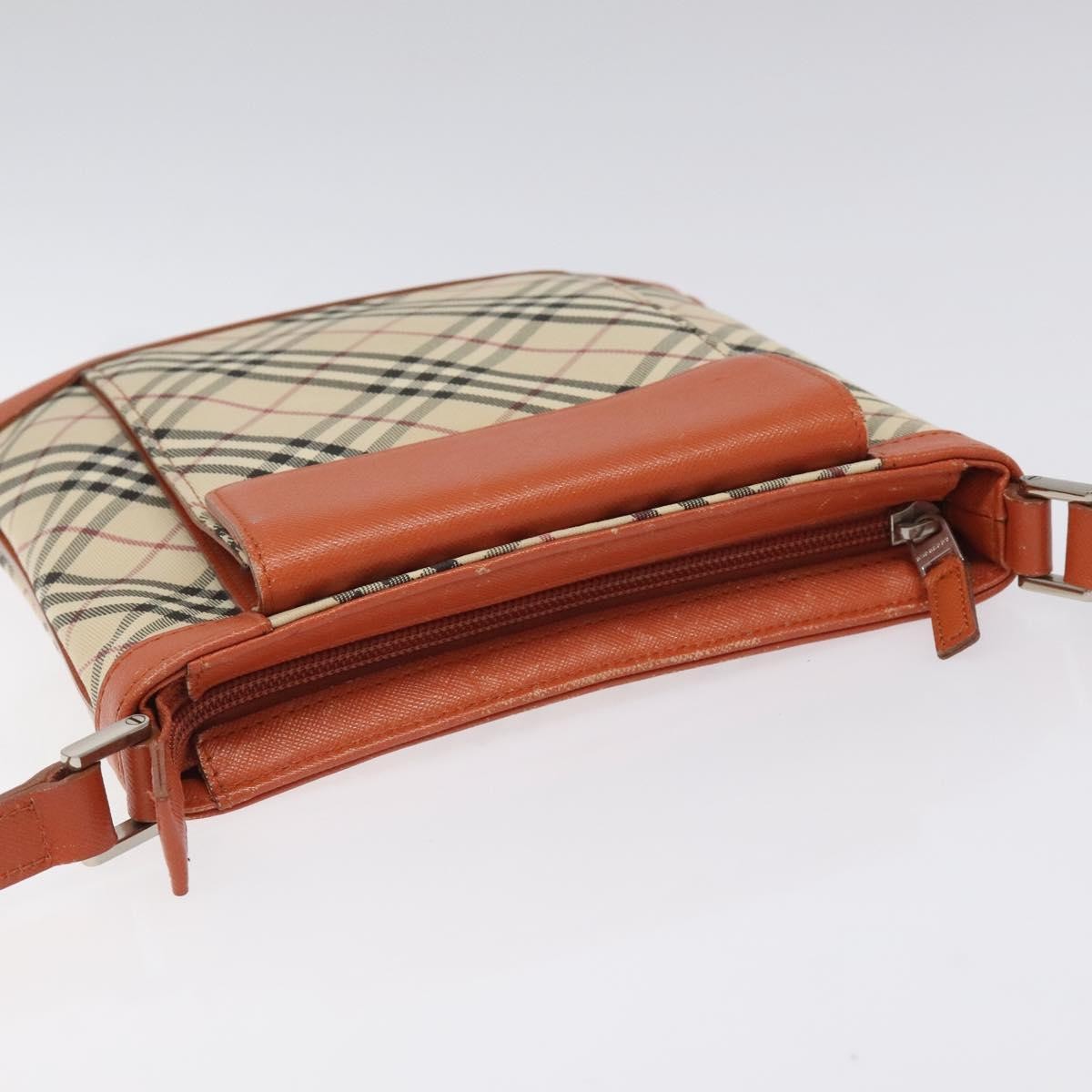 Burberry Front Pocket Messenger Bag Check Embossed Leather, BEIGE, CANVAS, Shoulder bag