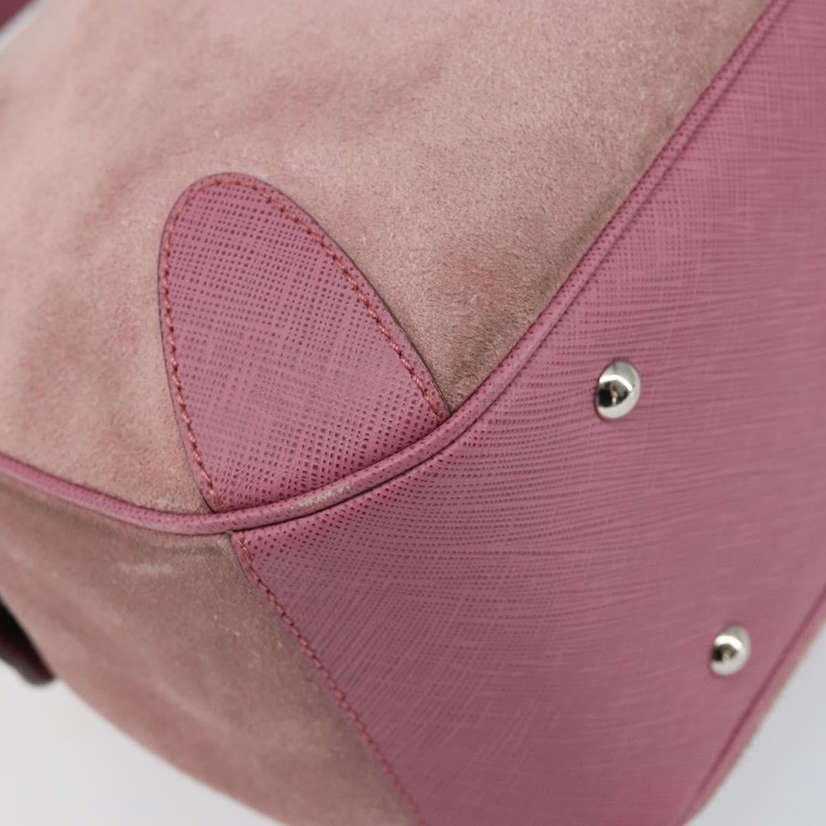 Salvatore Ferragamo Gancini handbag Suede, PINK, SUEDE, Handbag