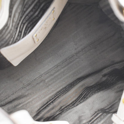 Prada Twin Shopping Tote Vitello Daino, BEIGE, LEATHER, Handbag