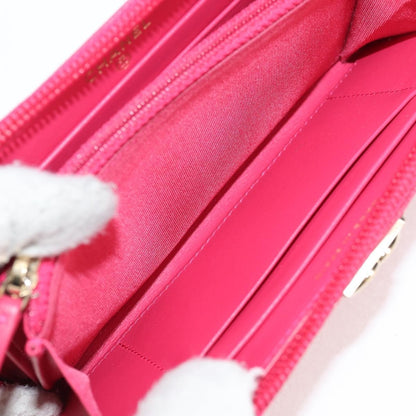 Chanel Compact Boy Wallet Caviar, PINK, LEATHER, Wallets
