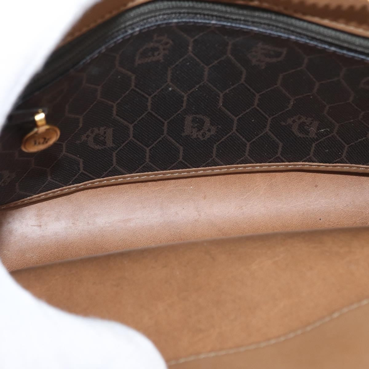 Christian Dior Vintage Honeycomb Shoulder Bag Canvas and Leather, BLACK, CANVAS, Shoulder bag