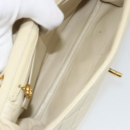 Chanel Vintage Envelope Flap Bag Quilted Lambskin, BEIGE, LEATHER, Shoulder bag