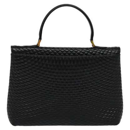 Bally Vintage Handbag Quilted Leather, BLACK, LEATHER, Handbag