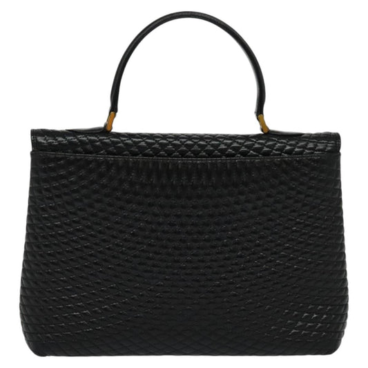 Bally Vintage Handbag Quilted Leather, BLACK, LEATHER, Handbag