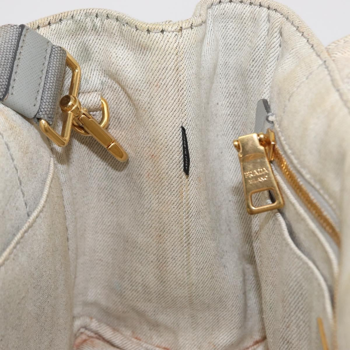 Prada Canapa Convertible Tote Canvas, GRAY, CANVAS, Tote bag