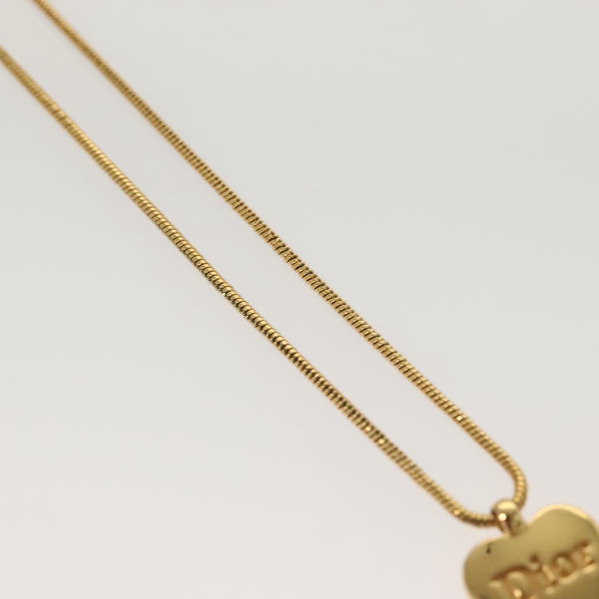 Christian Dior Logo Heart Pendant Necklace Metal, GOLD, METAL, Necklace
