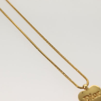 Christian Dior Logo Heart Pendant Necklace Metal, GOLD, METAL, Necklace