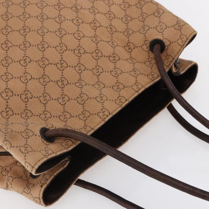 Gucci Vintage Open Shoulder Bag (Outlet) GG Canvas with Leather, BEIGE, CANVAS, Shoulder bag