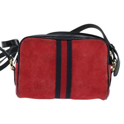 Gucci Ophidia Shoulder Bag Suede, RED, SUEDE, Shoulder bag