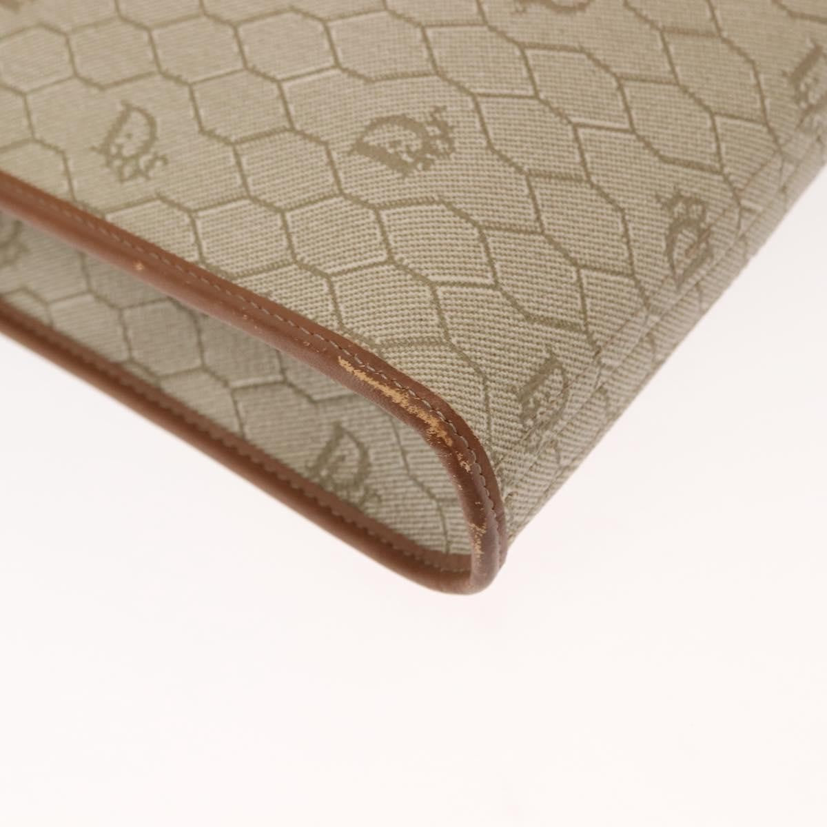 Christian Dior Vintage Honeycomb Handbag Canvas Leather, BEIGE, CANVAS, Handbag