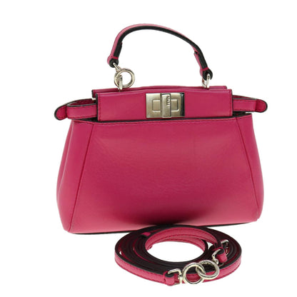 Fendi Peekaboo Bag Leather, PINK, LEATHER, Handbag