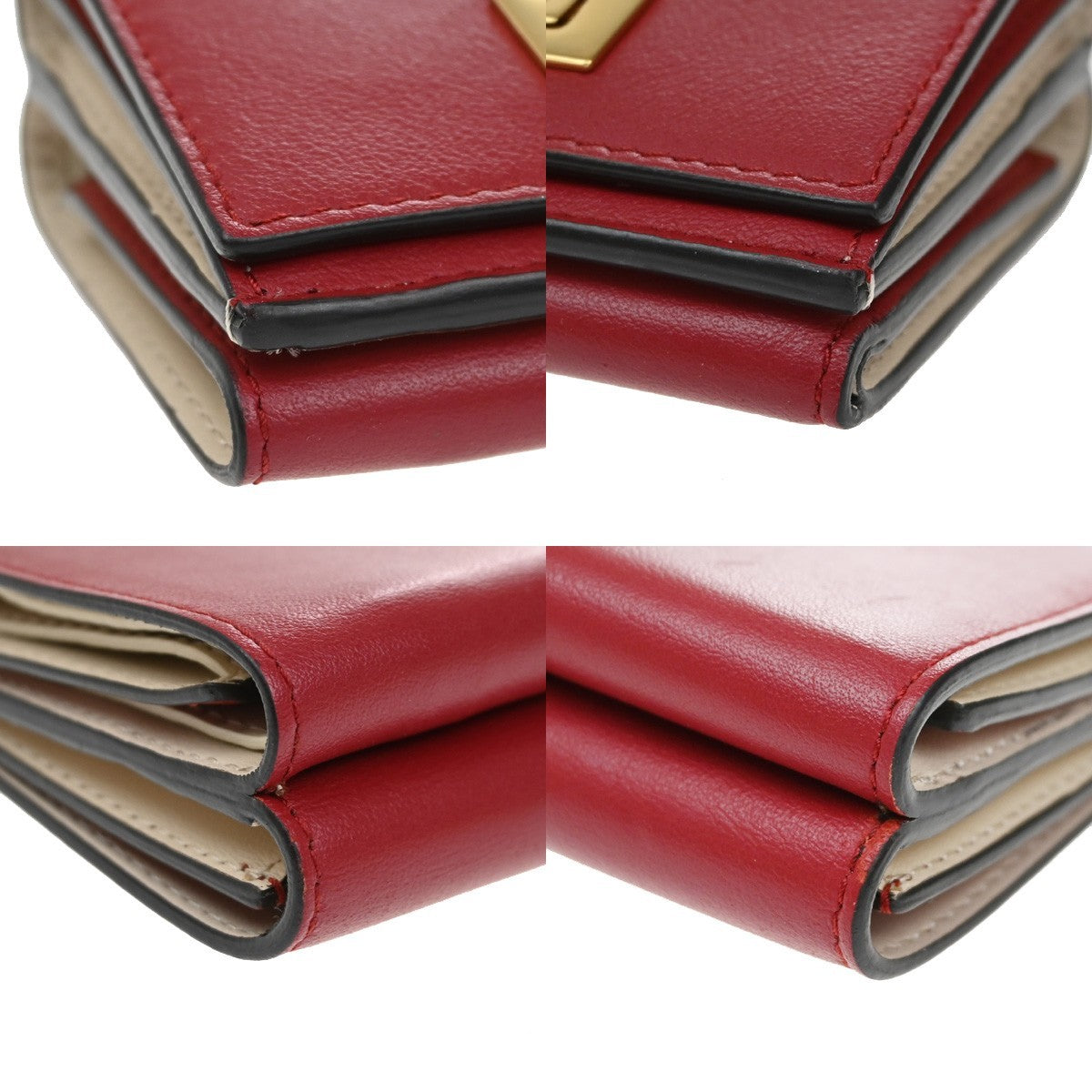 Fendi Peekaboo Wallet Leather, RED, LEATHER, Wallets