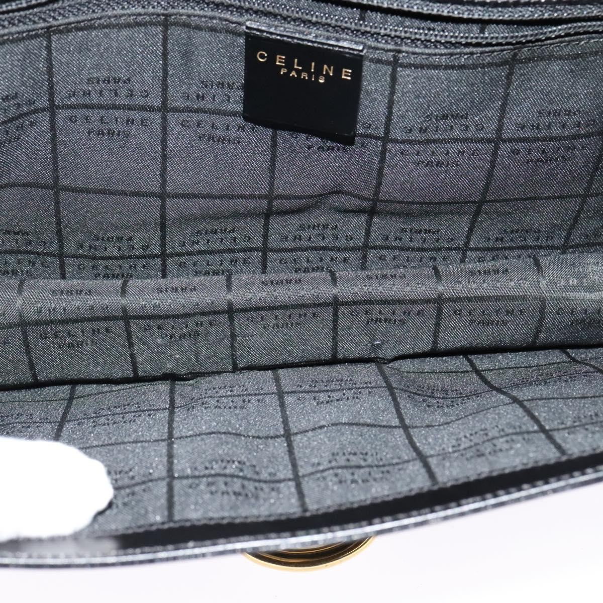 Celine Flap Shoulder Bag Leather, BLACK, LEATHER, Shoulder bag