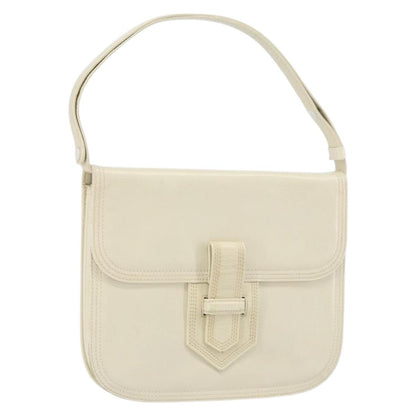 Saint Laurent Vintage Shoulder Bag Leather, WHITE, LEATHER, Shoulder bag
