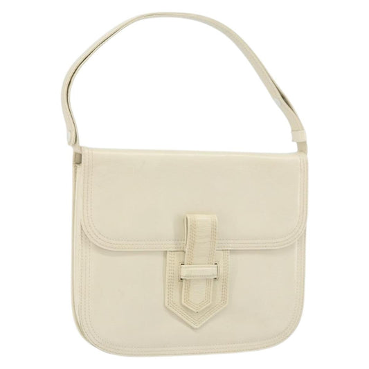 Saint Laurent Vintage Shoulder Bag Leather, WHITE, LEATHER, Shoulder bag