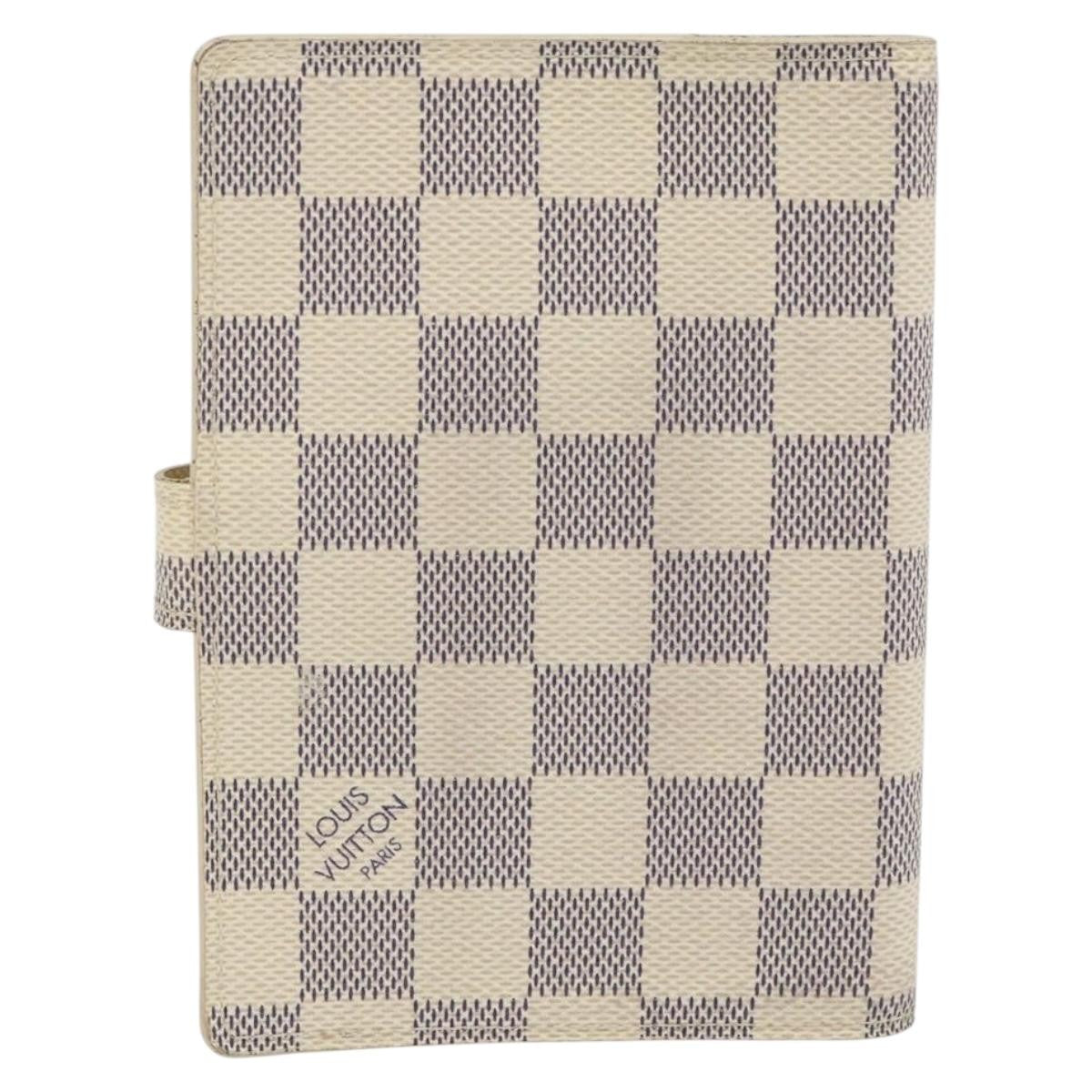 Louis Vuitton Agenda Cover Damier Azur, WHITE, CANVAS, Toiletry Case