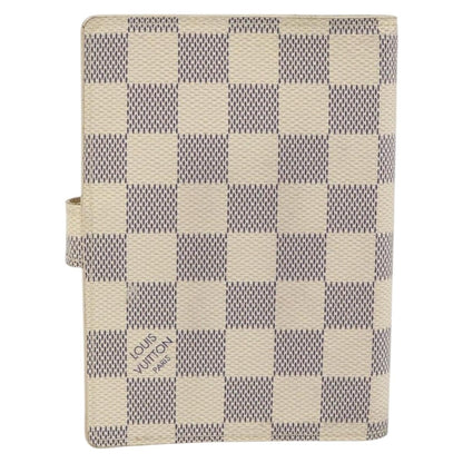 Louis Vuitton Agenda Cover Damier Azur, WHITE, CANVAS, Toiletry Case