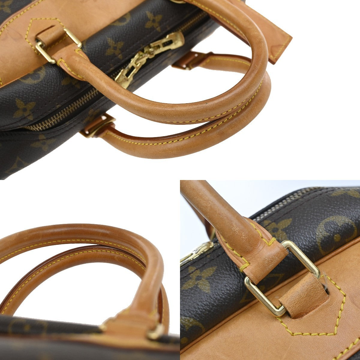 Louis Vuitton Deauville Handbag Monogram Canvas, BROWN, CANVAS, Handbag