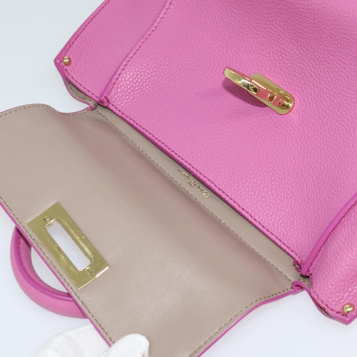 Salvatore Ferragamo Sofia Satchel Leather, PINK, LEATHER, Handbag