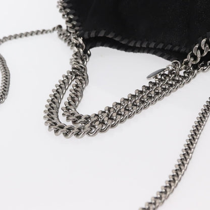 Stella McCartney Falabella Fold Over Crossbody Bag Shaggy Deer, BLACK, POLYESTER, Shoulder bag