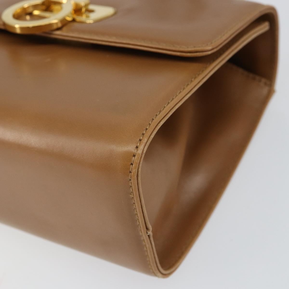 Salvatore Ferragamo Gancini Shoulder Bag Leather, BROWN, LEATHER, Shoulder bag