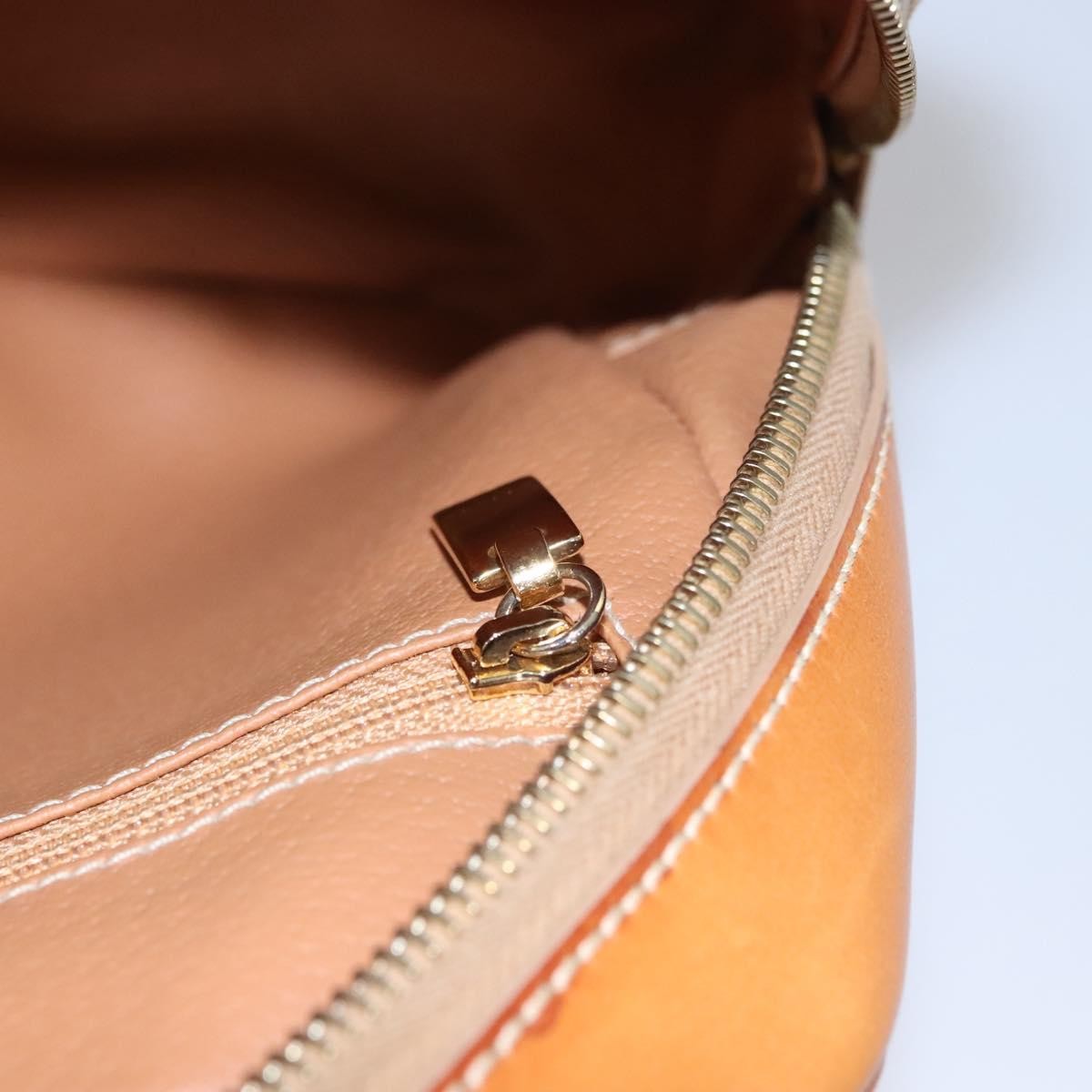 Celine Vintage Macadam Handbag Canvas and Leather, BEIGE, PVC, Handbag