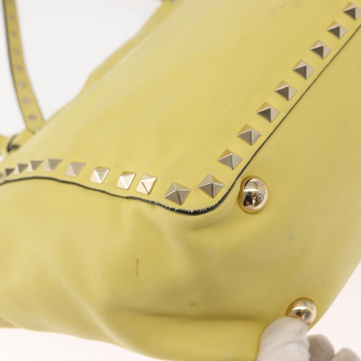 Valentino Garavani Rockstud Tote Soft Leather, YELLOW, LEATHER, Tote bag